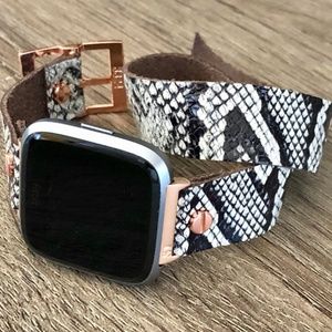 Snake Skin Double Wrap Leather Versa Lite Bracelet
